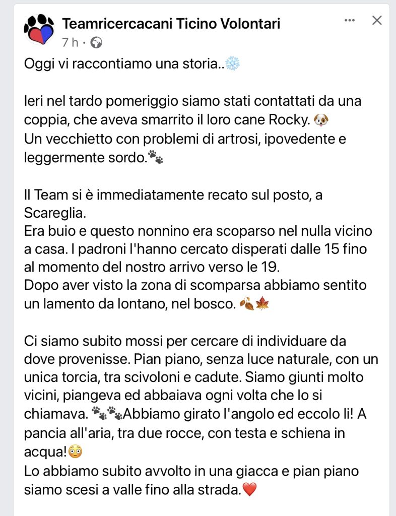 Team Ricercacani TI Rocky