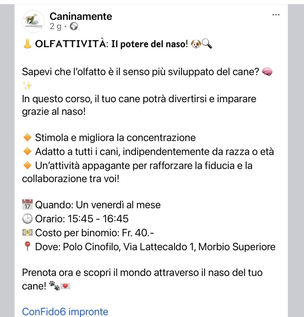 Olfattività Caninamente ConFido 6impronte
